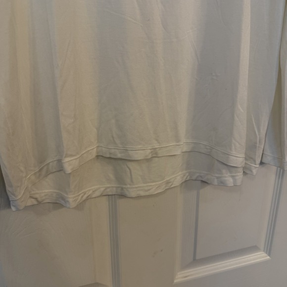 Tory Burch Sport T-Shirt Womens LG White Hi/Lo Modal Long Sleeve Stretch Layer - Picture 6 of 10